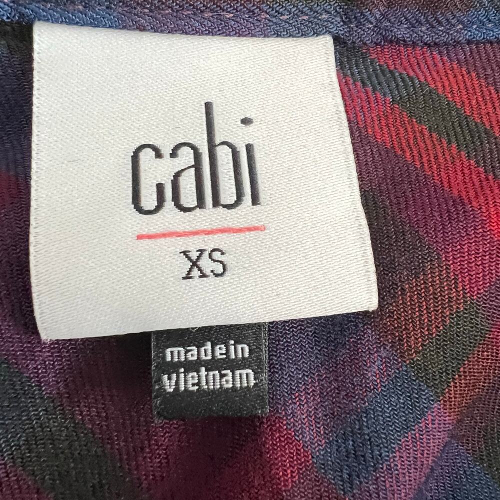 Cabi Style 4070 Long‎ Sleeve Purple Blue Button Up Blouse Size X Small - Picture 6 of 7